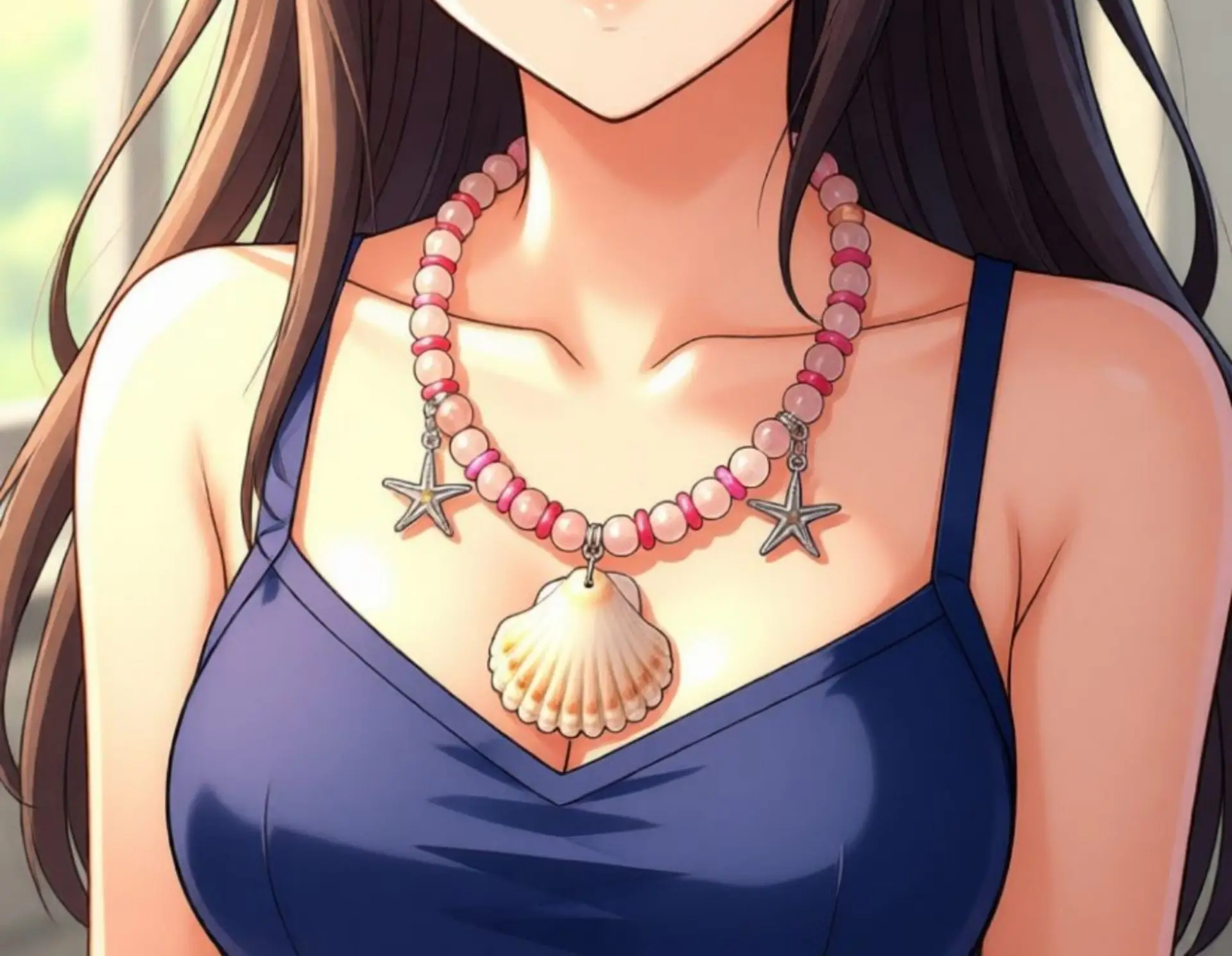 Collier en Agathe verte et Tortues marines