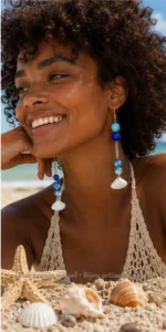 Boucles d’oreilles Chaîne en coquillage 3 couleurs