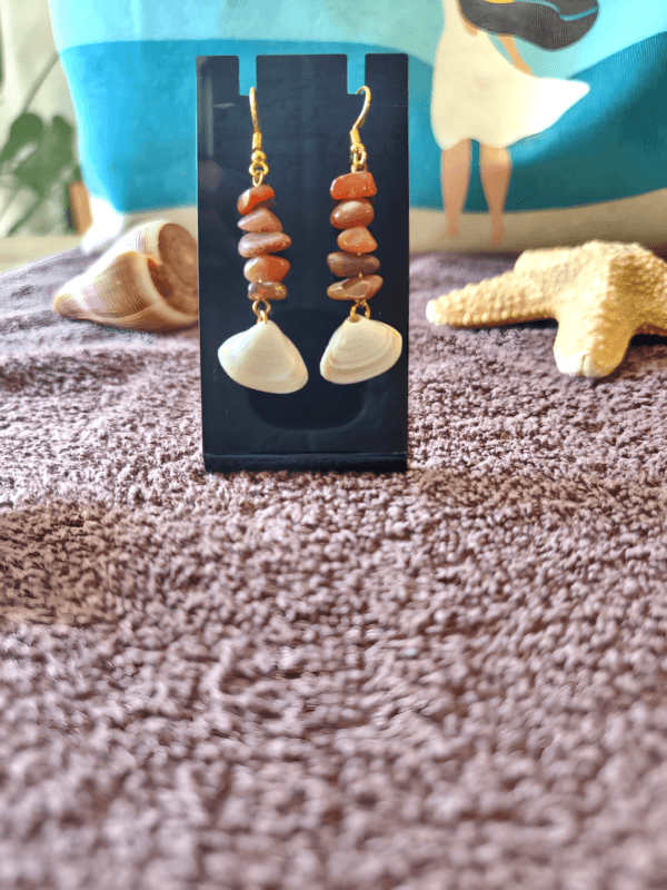 Boucles d'oreilles en pierres irrégulières
