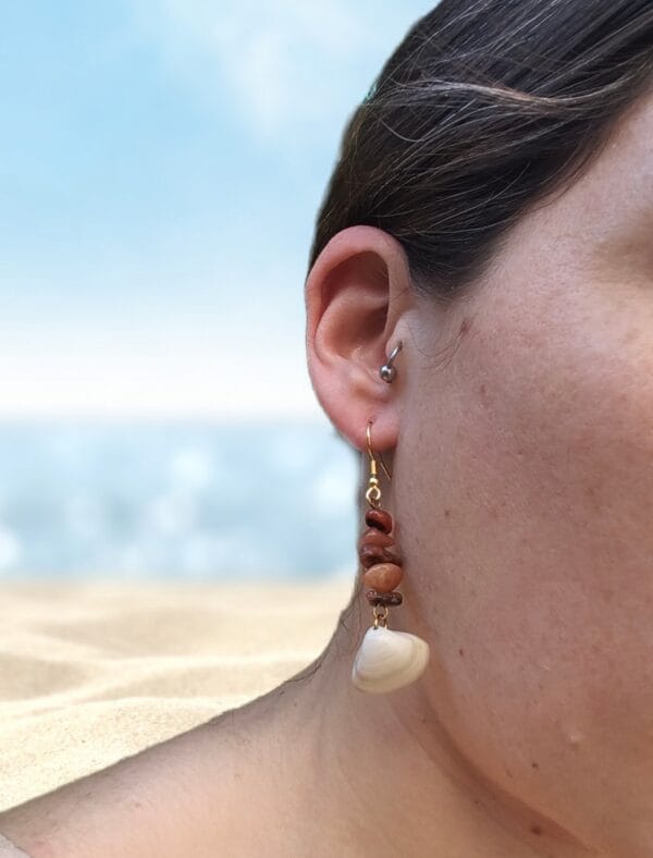 Boucles d'oreilles en pierres irrégulières