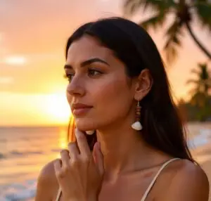 boucles d'oreilles artisanales en coquillage et perles de rocaille, inspiré de l’océan et du style bohème. Création faite main idéale pour apporter une touche marine et naturelle.