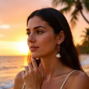 Boucles d'oreilles en pierres irrégulières