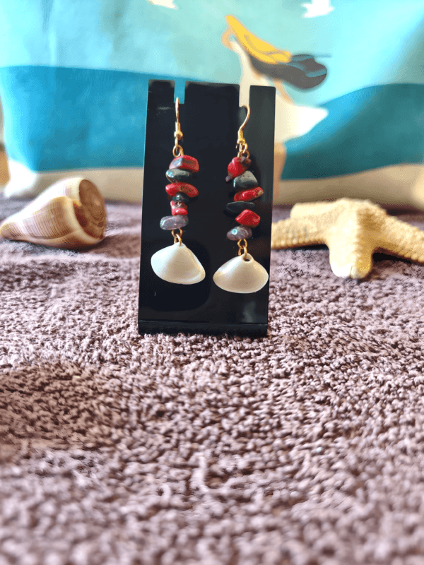 Boucles d'oreilles en pierres irrégulières