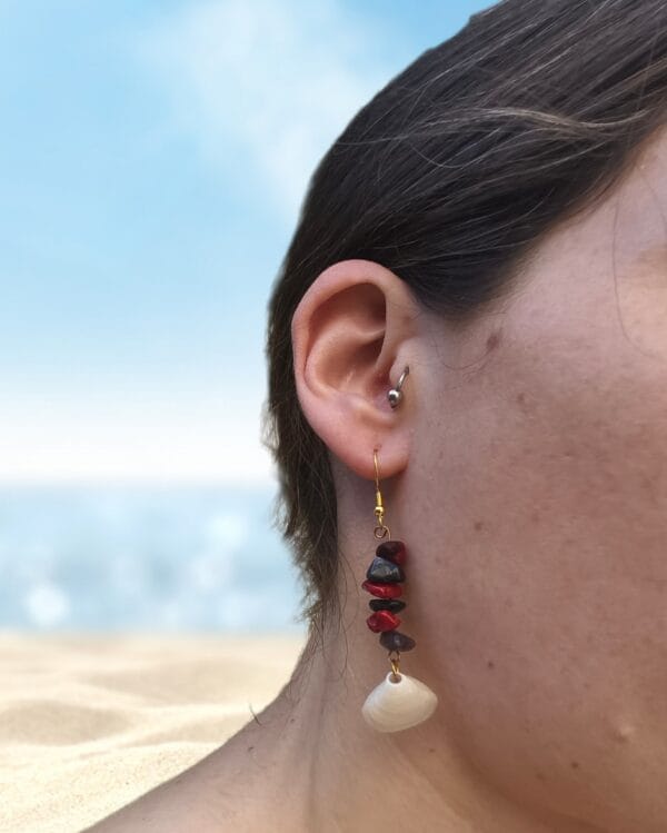 Boucles d'oreilles en pierres irrégulières
