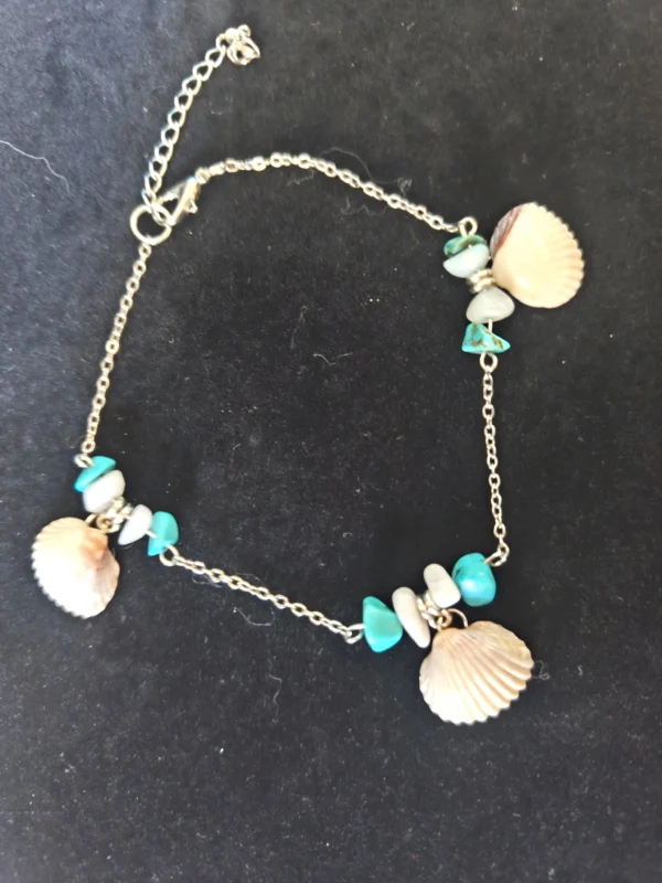Bracelet de cheville en pierres naturelles irrégulières