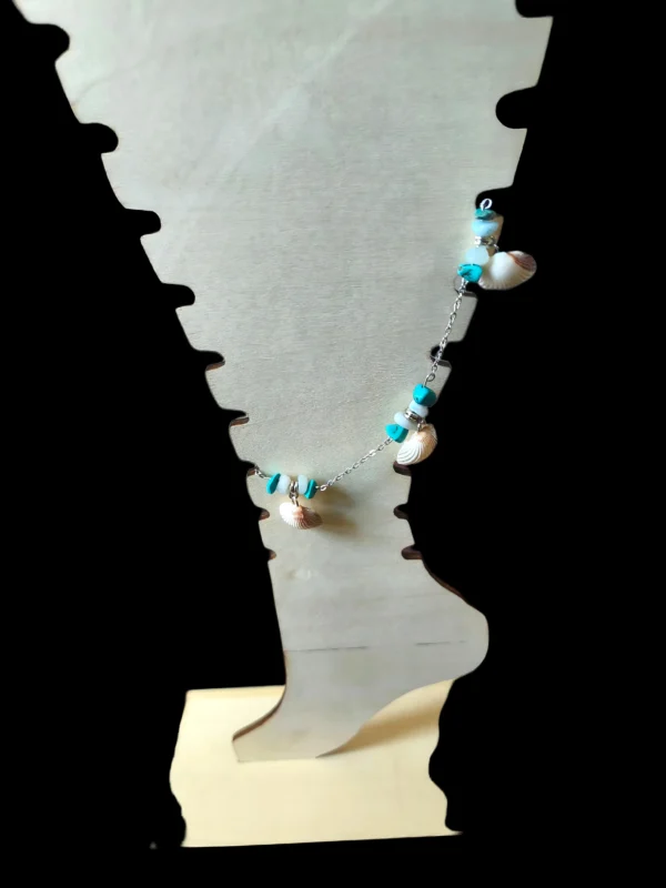 Bracelet de cheville en pierres naturelles irrégulières