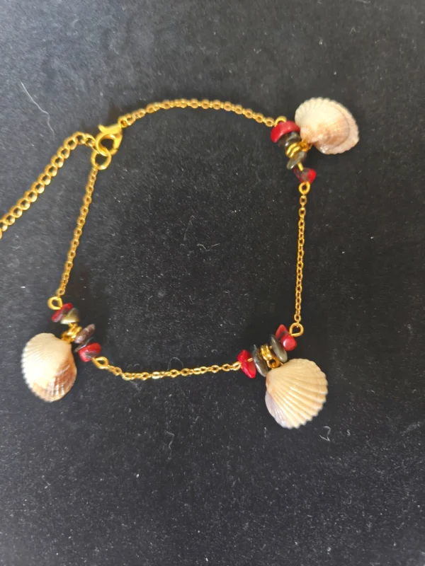 Bracelet de cheville en pierres naturelles irrégulières