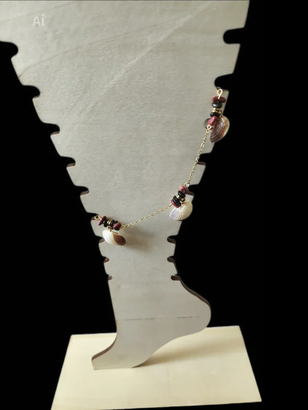 Bracelet de cheville en pierres naturelles irrégulières