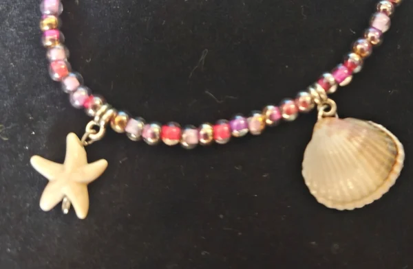 Bracelet de cheville bohème perles rose