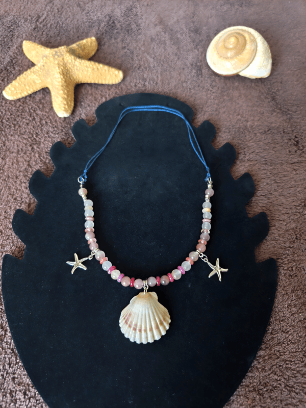 collier quartz lavande 2 Collier quartz lavande et étoile de mer